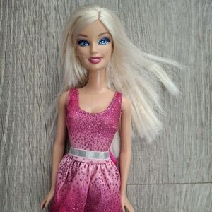 Pink Sparkle Glitter Dress Doll Barbie 90's Y2k